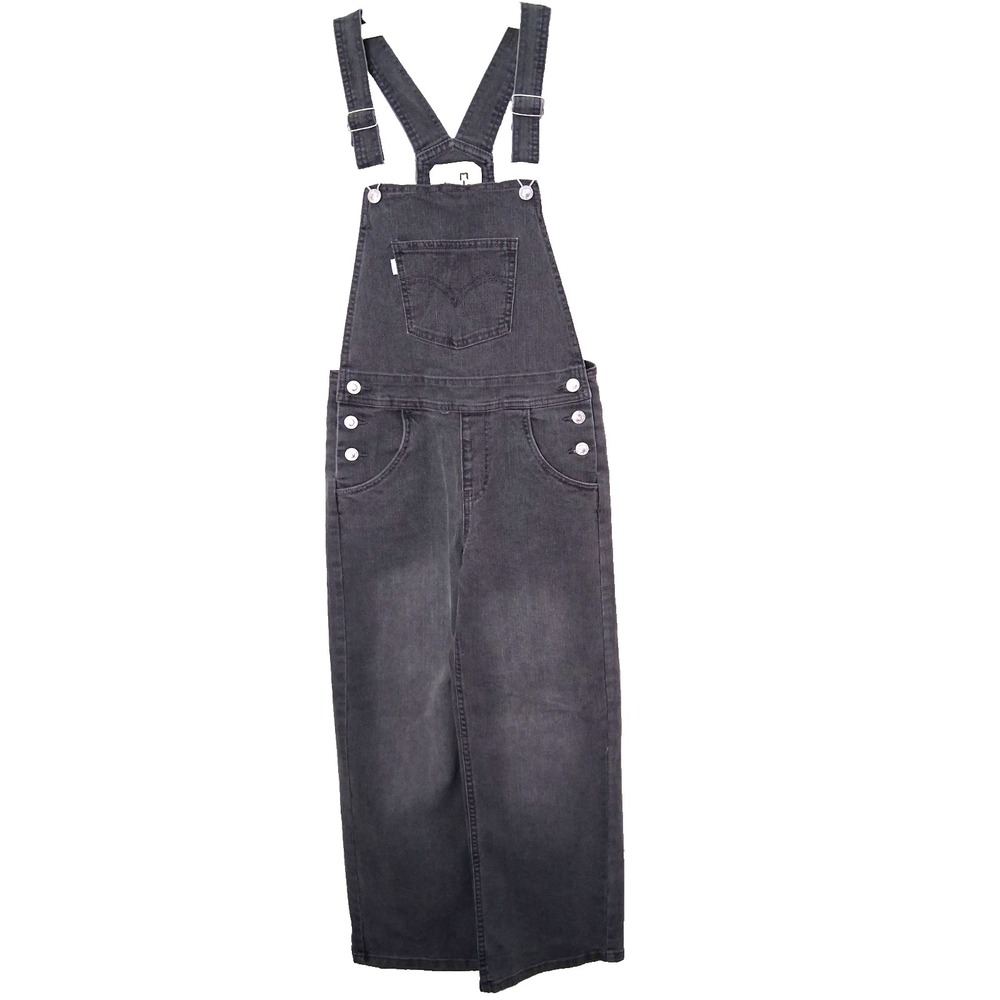 Levis‎ Silver Tab Overalls Kids Youth Girls Size 12 Reg Denim Bibs Gray Stretch